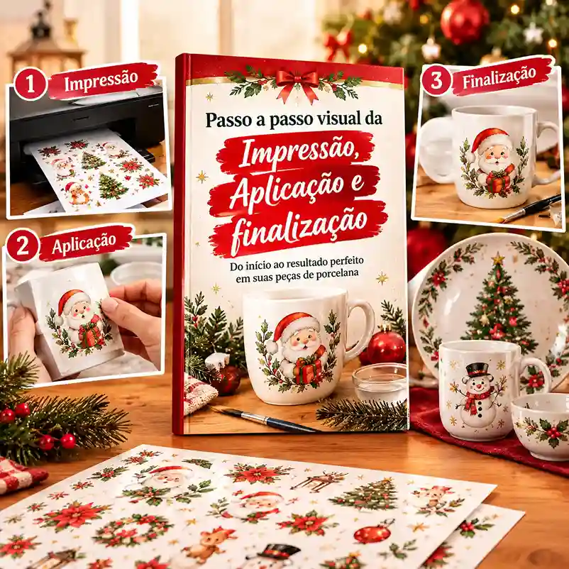 Passo a passo visual da Impressão, Aplicação e Finalização